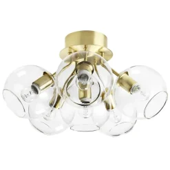 Plafonnier Tage, laiton-verre transparent