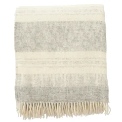 Plaid en laine Freja, Gris