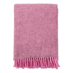 Plaid en laine Gotland 130x200cm, Rose