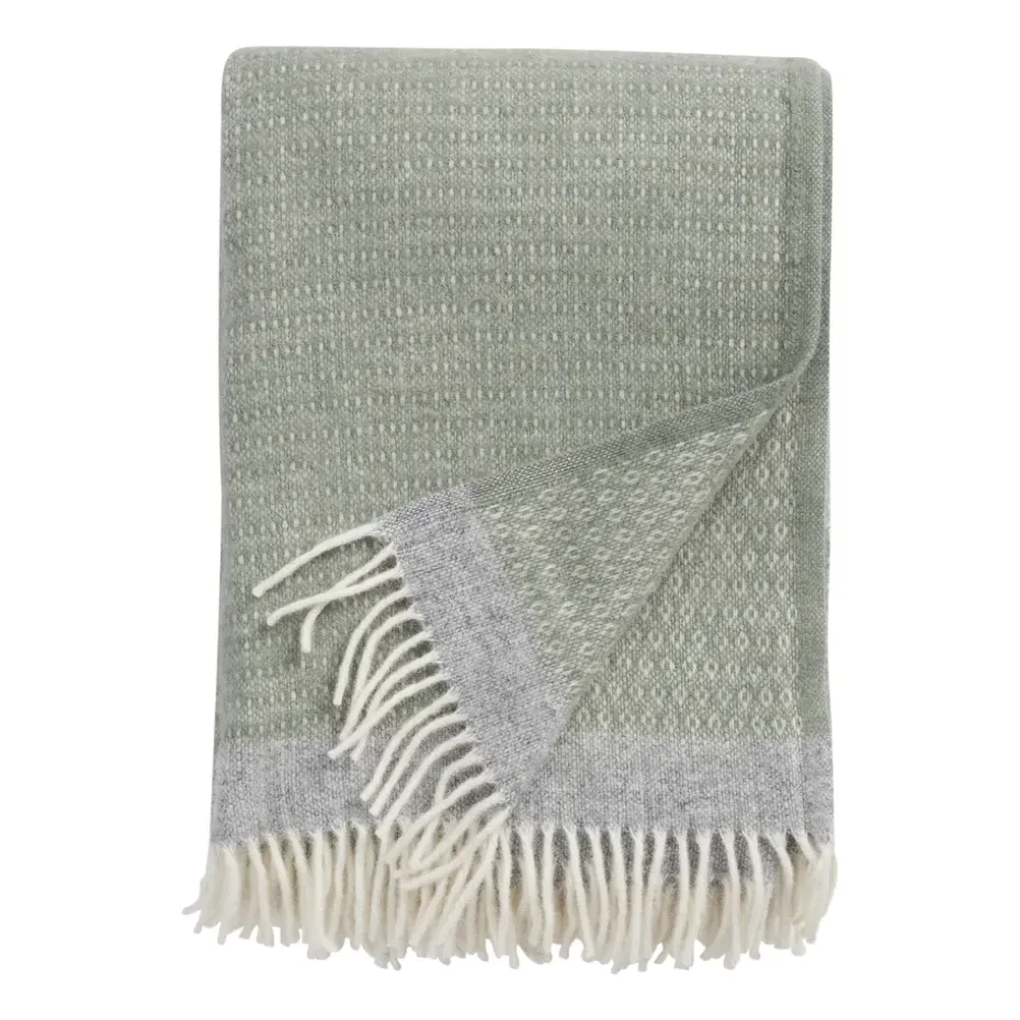 Plaid en laine Harald 130x200 cm, Vert-gris