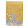 Plaid en laine Harald 130x200 cm, Jaune-gris