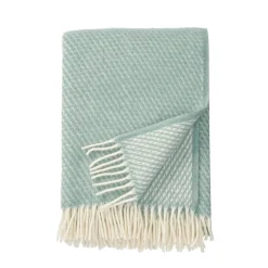 Plaid en laine Velvet, bleu clair
