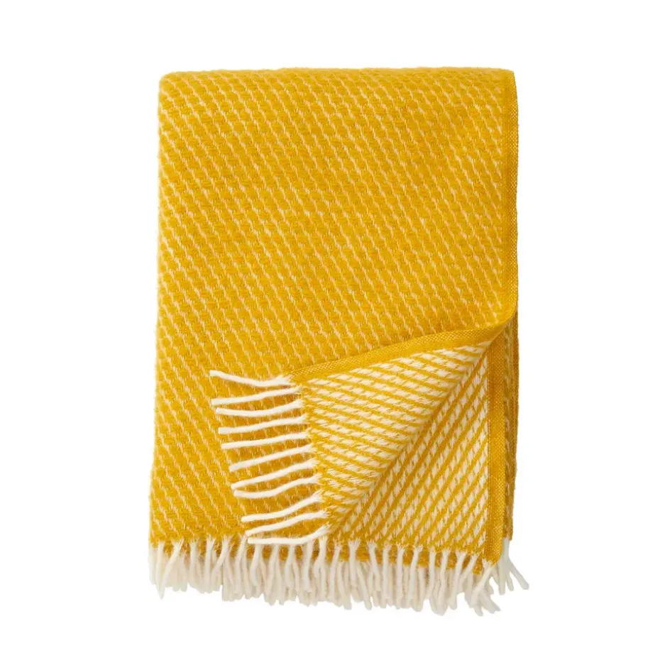 Plaid en laine Velvet, safran