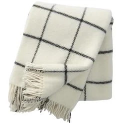 Plaid en laine Vinga, blanc