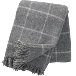 Plaid en laine Vinga, gris clair