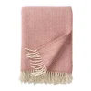 Plaid Sorbet en laine 130x200 cm, Powder pink