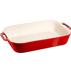 Plat de cuisson rectangulaire Staub 34 x 24 cm, rouge