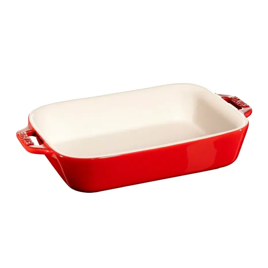 Plat de cuisson rectangulaire Staub 20 x 16 cm, rouge