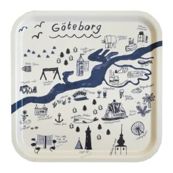 Plateau Gothenburg 32x32 cm, White-Blue
