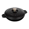 Plat à gratin Staub fonte avec couvercle rond Ø20 cm, Noir