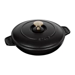 Plat à gratin Staub fonte avec couvercle rond Ø20 cm, Noir