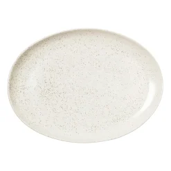 Plat oval Nordic Vanilla 35,5 cm, Cream with grains