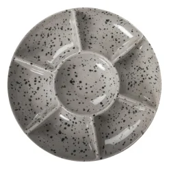 Plat à service Ditte, Gris-noir
