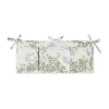 Poche de lit matelassée en satin Plumbago, 43x18cm