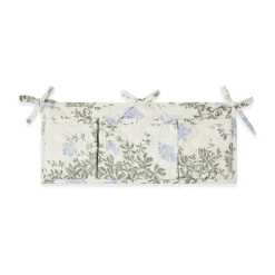 Poche de lit matelassée en satin Plumbago, 43x18cm