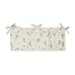 Poche de lit matelassée en satin Bluebell, 18x43 cm