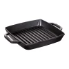 Poêle à griller Pure Staub fonte carrée noire, 23 cm