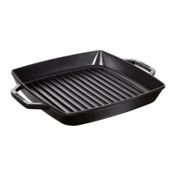 Poêle à griller Pure Staub fonte carrée noire, 28 cm