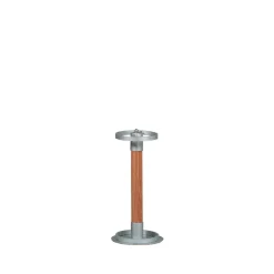 Porte-parapluie, chêne, fer laqué argent