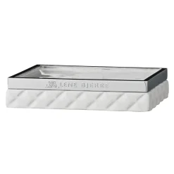 Porte-savon Portia, blanc-argenté