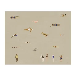 Poster Swimmers, Beige, 40x50 cm