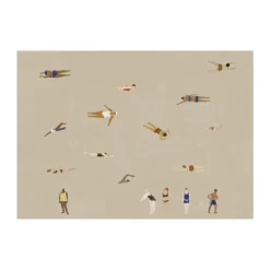 Poster Swimmers, Beige, 50x70 cm