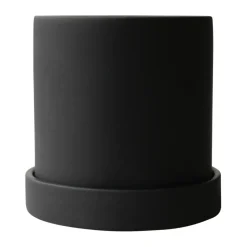 Pot Ø10 cm avec soucoupe Grow, Sandy black