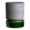 Pot Hoff, Ø14 cm, Raw Grey-Emerald Green