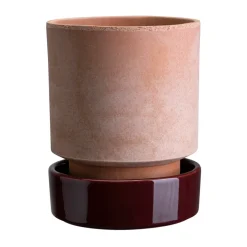 Pot Hoff, Ø14 cm, Raw Rosa-Deep Burgundy