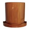 Pot Nami avec soucoupe Ø27 cm large, Ambre
