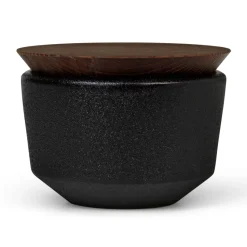 Pot à sel avec couvercle Rå 15 cl, Noir