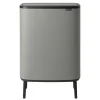 Poubelle Bo touch high 2x30 L, Mineral concrete grey