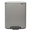 Poubelle à pédale Bo bin 2 x 30 L, Mineral concrete grey