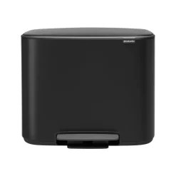 Poubelle à pédale Bo 3x11 l, noir mat