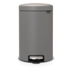 Poubelle à pédale New Icon 12 litres, Mineral concrete grey