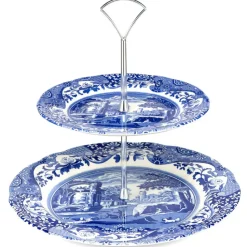 Présentoir à gâteaux à deux étages Blue Italian, Deux étages