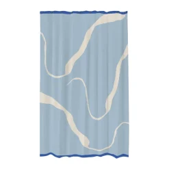 Rideau de douche Nova Arte 150x200 cm, Bleu clair-blanc cassé
