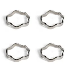 Rond de serviette Anna Lot de 4, Argenté