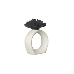 Rond de serviette Water Lily, White-black