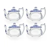 Ronds de serviette Blue Italian, lot de 4, Bleu-blanc
