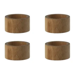 Ronds de serviette Hollow Ø5 cm 4 pièces, Acacia