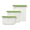 Sac réutilisable plat Lékué 3 pièces, Vert
