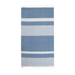 Serviette de bain rayée Ella hamam 145x250 cm, Bleu