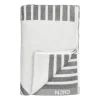 Serviette de bain rayée 100x150 cm, Gris