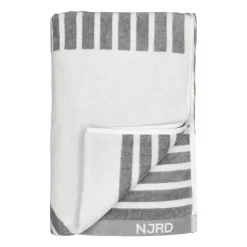 Serviette de bain rayée 100x150 cm, Gris