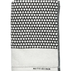 Serviette Grid 50x100 cm, Noir-off white