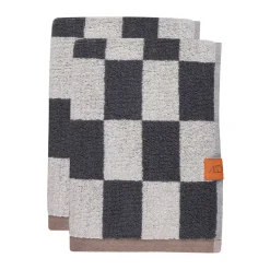 Serviette Retro, Dark grey, 40x55 cm, lot de 2