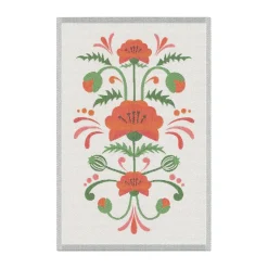 Serviette de cuisine Lindas vallmo 40x60 cm, Orange-gris
