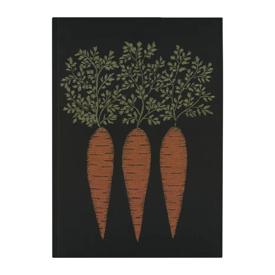 Serviette de cuisine Morot 48x70 cm, Noir-orange