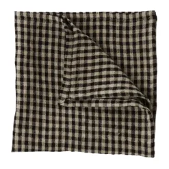 Serviette en lin Vipa 45x45 cm, Noir-sable